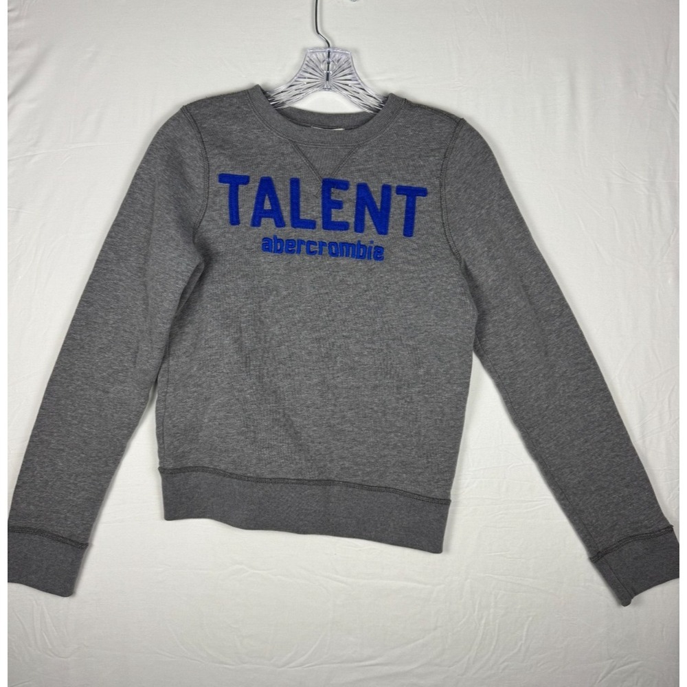 Abercrombie Kids Girls Gray Crewneck Sweatshirt "Talent" Logo Size Large L Y2K